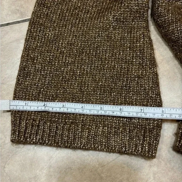 Ann Taylor Brown Gold Metallic Oversized Sweater Size Small - Picture 3 of 7